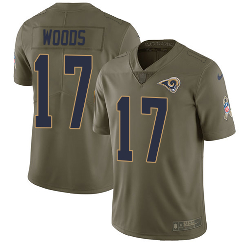 Nike Rams #17 Robert Woods Olive Men's Stitched NFL Limited Salute to Service Jersey - Click Image to Close